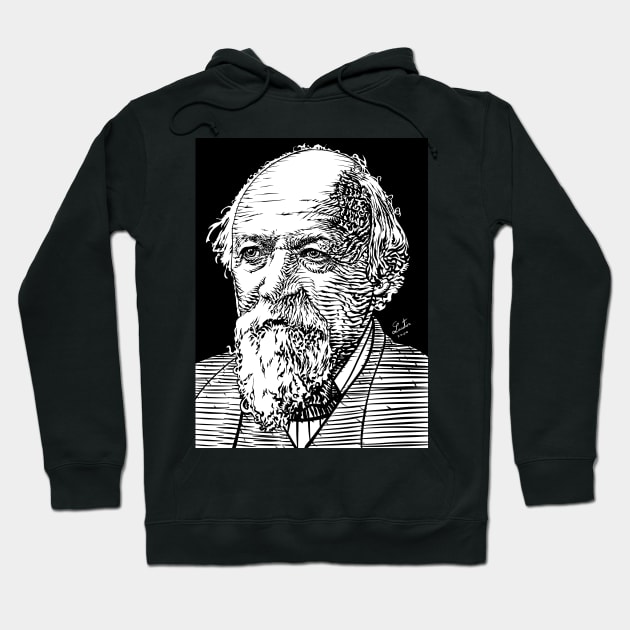 ROBERT BROWNING ink portrait Hoodie by lautir